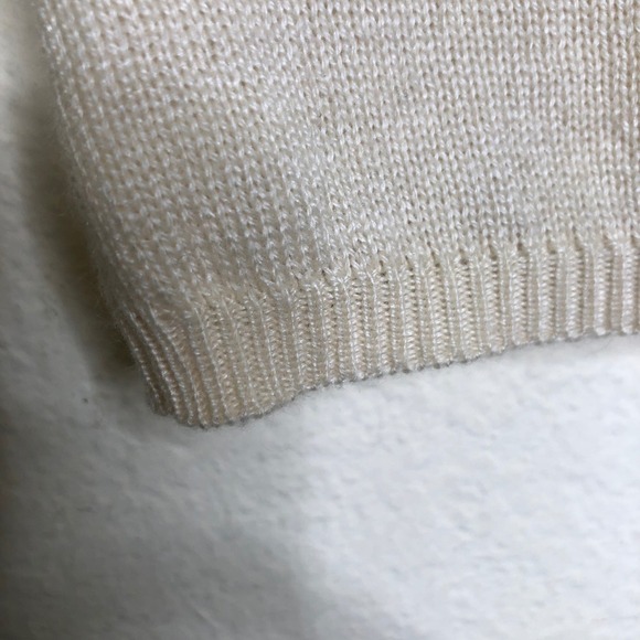 Tommy Bahama XL Sweater Silk Cashmere Cream Pineapple Long Sleeve Knit Top - Picture 13 of 15
